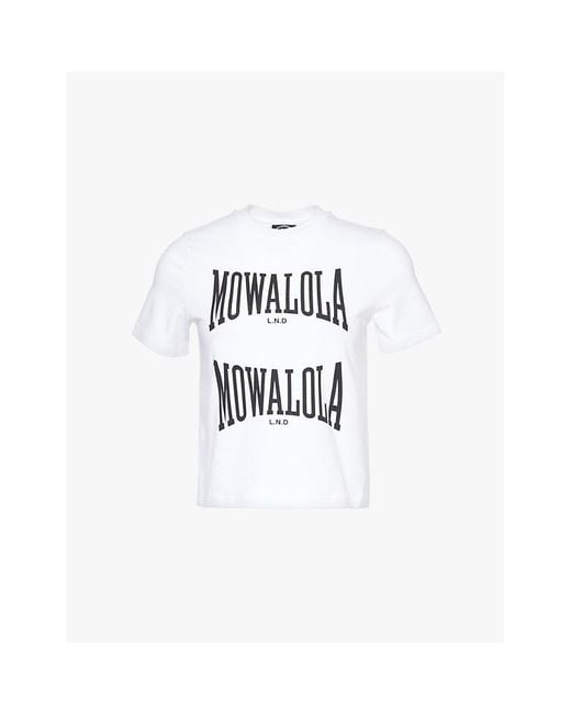 Mowalola Brand-Print Regular-Fit Stretch-Cotton T-Shirt in Mowalola Brand-Print Regular-Fit Stretch-Cotton T-Shirt in