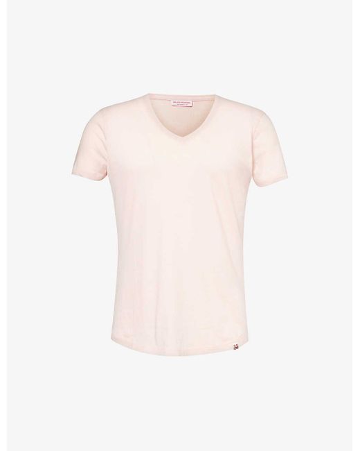 Orlebar Brown Pink Logo-tab Regular-fit Cotton-jersey T-shirt for men