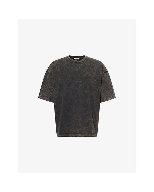 Agolde Black Portman Crewneck Cotton T-Shirt for men