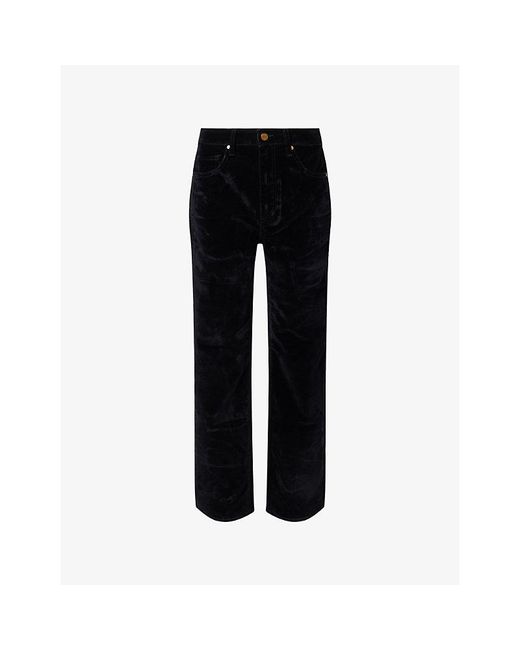 PAIGE Black Stevie Straight-Leg Modal And Cotton-Blend Jeans