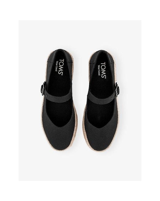 TOMS Black Carolina Canvas Mary-Jane Espadrilles