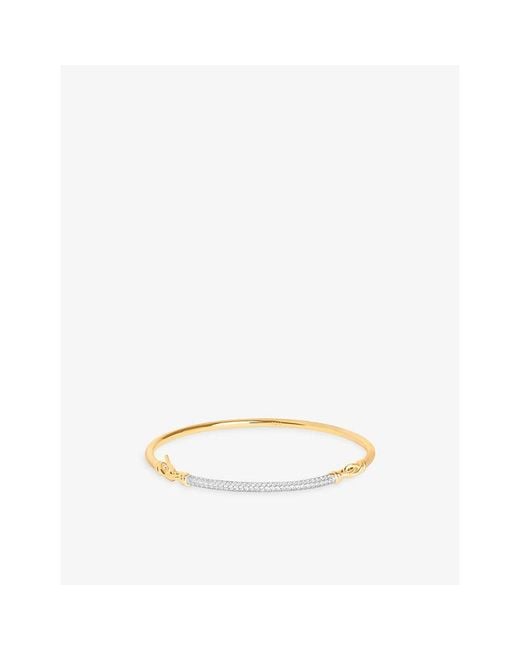 Astrid & Miyu White Pavé Knot-Plated 925 Sterling Bangle