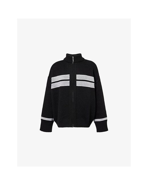 Sisters & Seekers Black Muffle Striped Knitted Cardigan