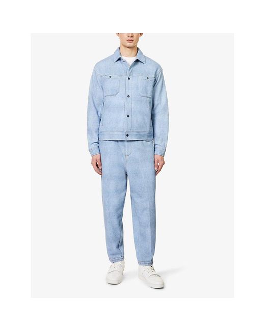 Emporio Armani Blue Patch-pocket Cotton-jersey Jacket for men