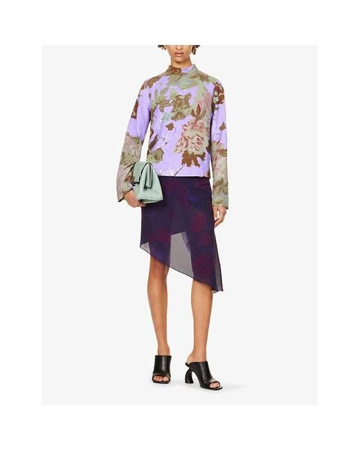 Dries van noten printed turtleneck top