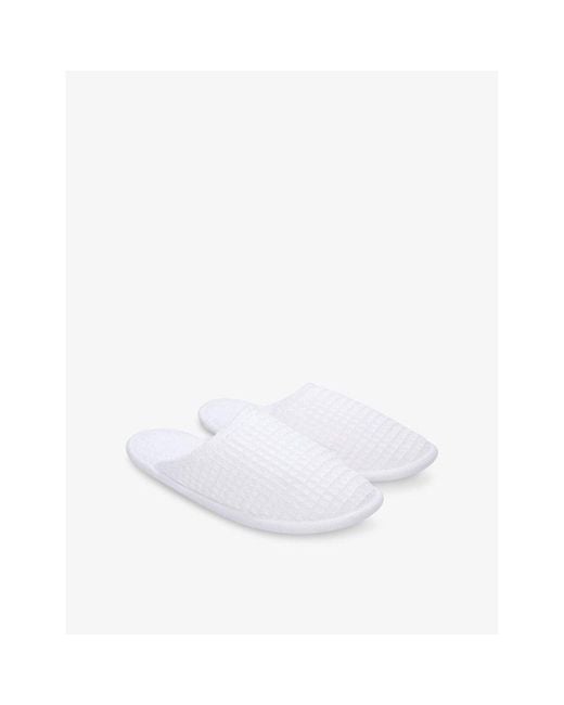 The White Company White Waffle Cotton-Blend Slippers