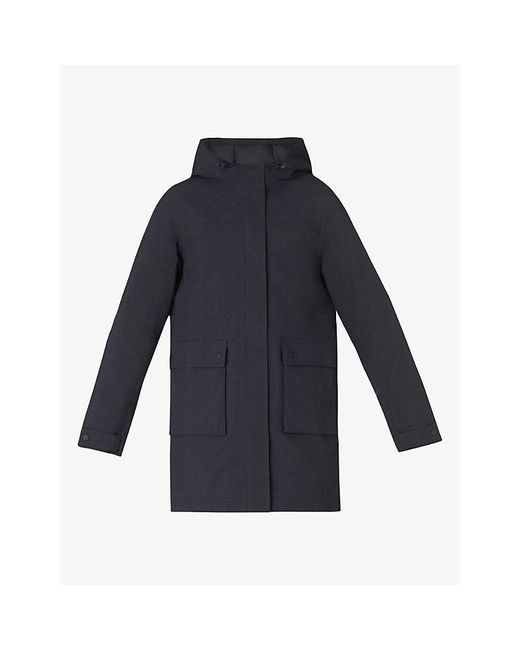 Sweaty Betty Blue Winter Stride Hooded Parka Coat