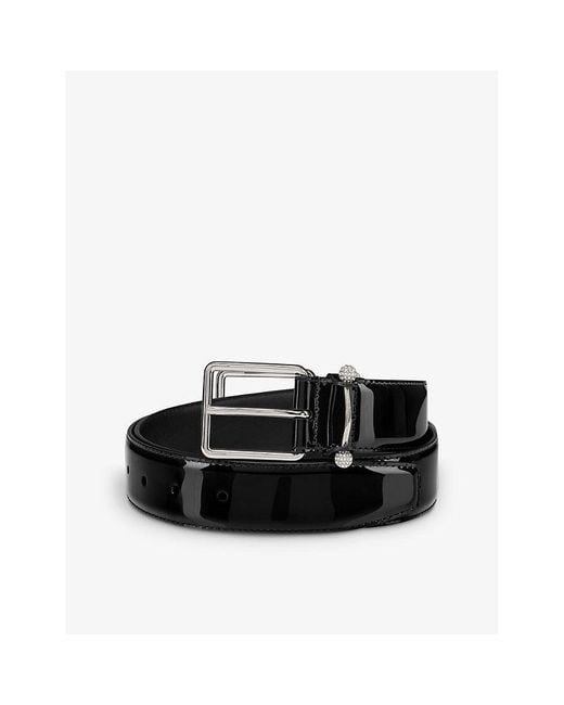 Christian Louboutin Black Chambeliss Patent Leather Belt for men