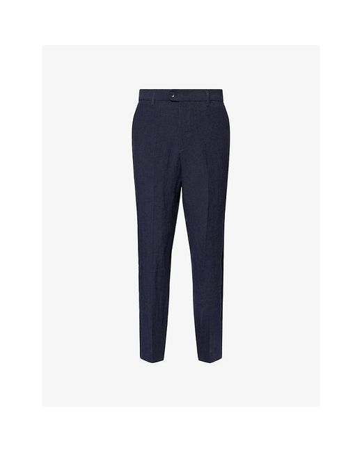 Percival Blue Tailored Linen Trousers for men