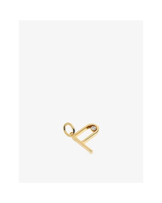 Monica Vinader Metallic Solitaire Diamond Initial P 18Ct- Vermeil And 0.035Ct&Nbsp; Lab-Grown Diamond Pendant