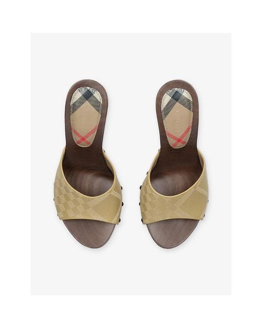 Burberry Metallic Potter Leather Heeled Mules