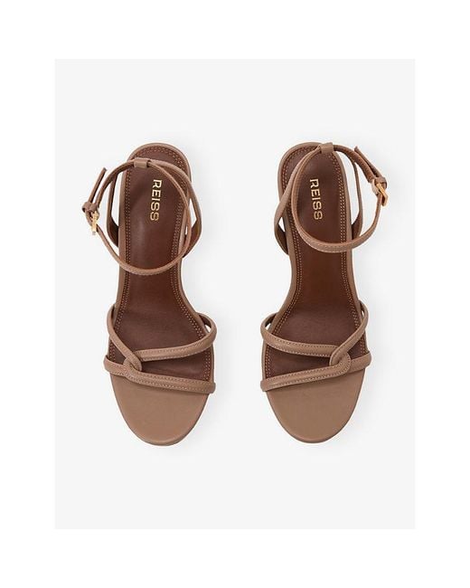 Reiss White Annabelle Leather Heeled Sandals