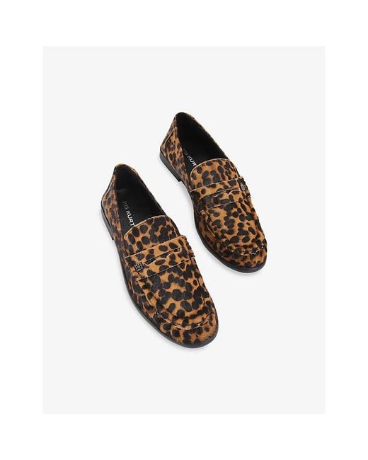KG by Kurt Geiger Brown Mae Leopard Leather Loafers