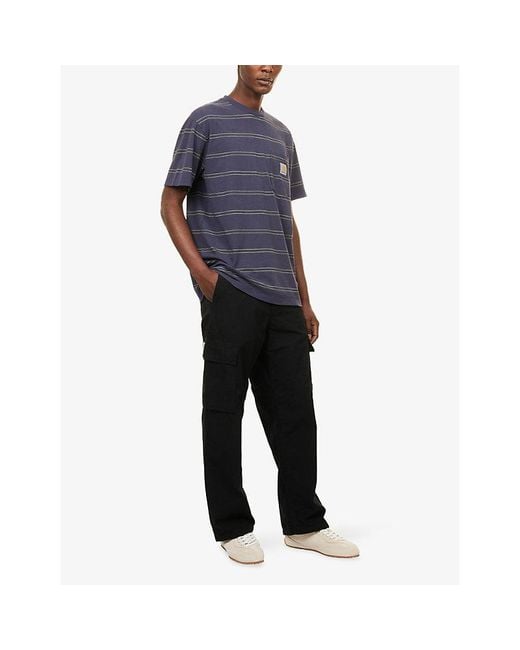 Carhartt Black Kade Cargo Straight-Leg Cotton Trousers for men