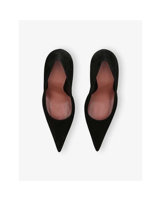 AMINA MUADDI Black Barbara 105 Suede Pumps