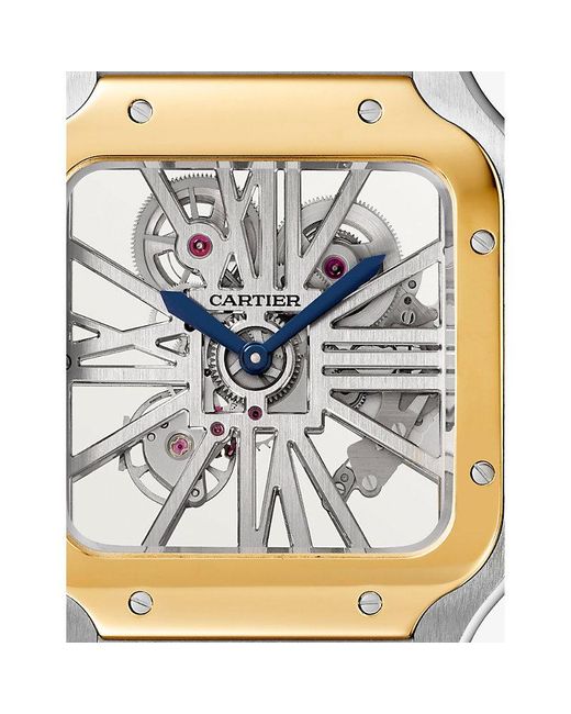 Cartier Metallic Crwhsa0024 Santos De Skeleton Large Watch