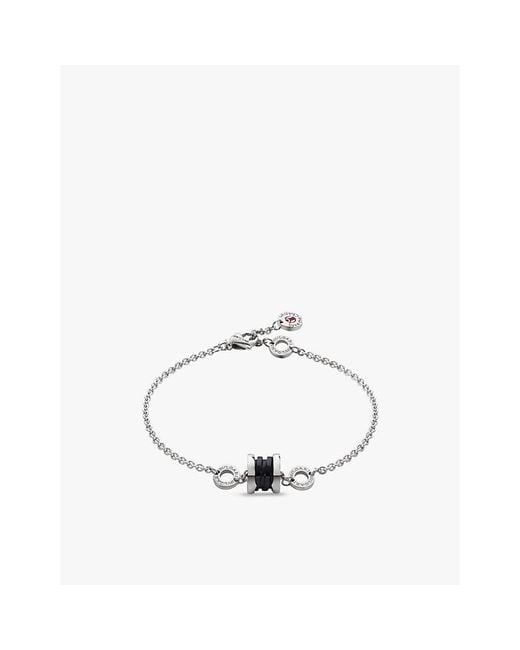 BVLGARI Metallic Save The Children Sterling- And Ceramic Chain Bracelet