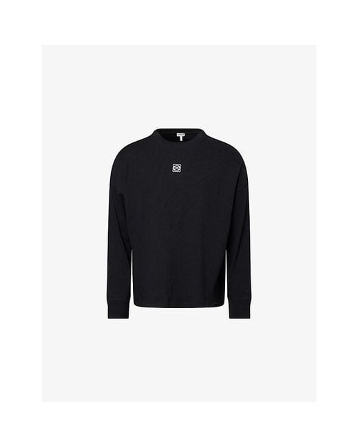 Loewe Blue Anagram-Embroidered Cotton T-Shirt for men