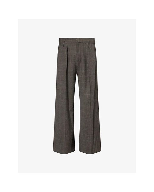 Simone Rocha Gray Peeling-Waist Wide-Leg Wool-Blend Trousers for men