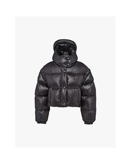 Prada hooded shell down coat hotsell