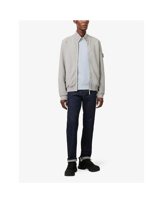 Stone Island Gray Compass-Badge Brushed Cotton-Jersey Jacket for men