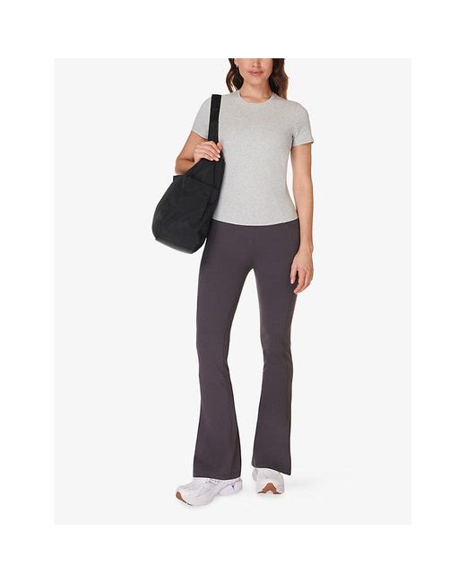 Sweaty Betty White Essential Sculpt Short-Sleeved Stretch-Woven T-Shirt