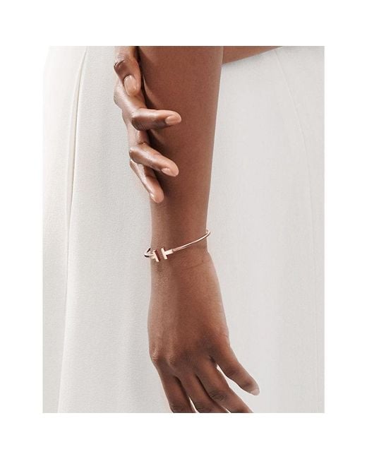 Tiffany & Co White Tiffany T 18Ct Rose- Wire Bracelet