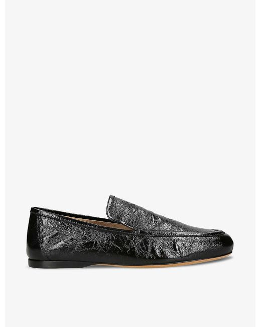 Khaite Black Alessia Leather Loafers