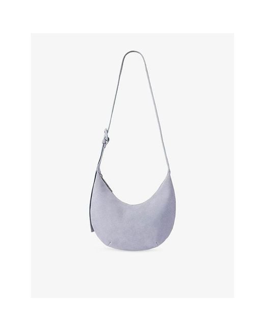Whistles White Sia Small Suede Cross-Body Bag