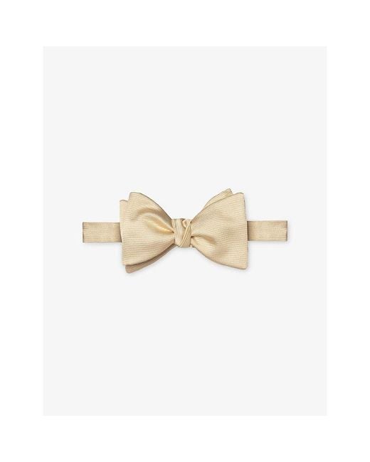 Eton of Sweden White Self-Tied Silk Bow Tie for men