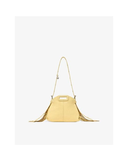 Maje Metallic Mini M Mini Crackled Leather Bag