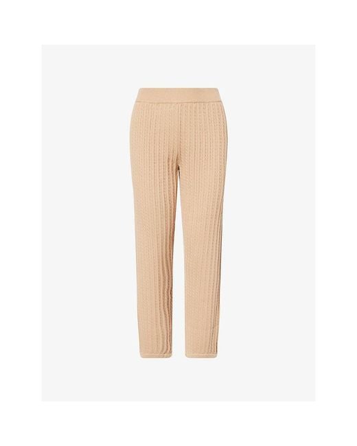 Jonathan Simkhai Natural Cable-Knit Straight-Leg Cotton And Cashmere Trousers