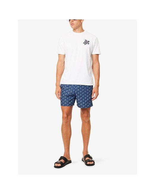 Vilebrequin Blue Moorea Printed Swim Shorts for men