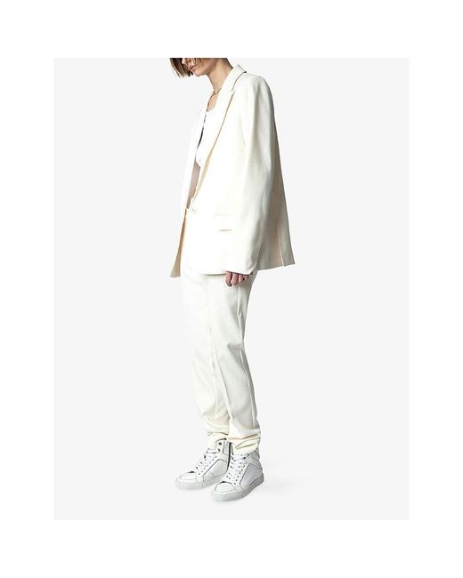 Zadig & Voltaire Blue Voyage Single-Breasted Woven Jacket