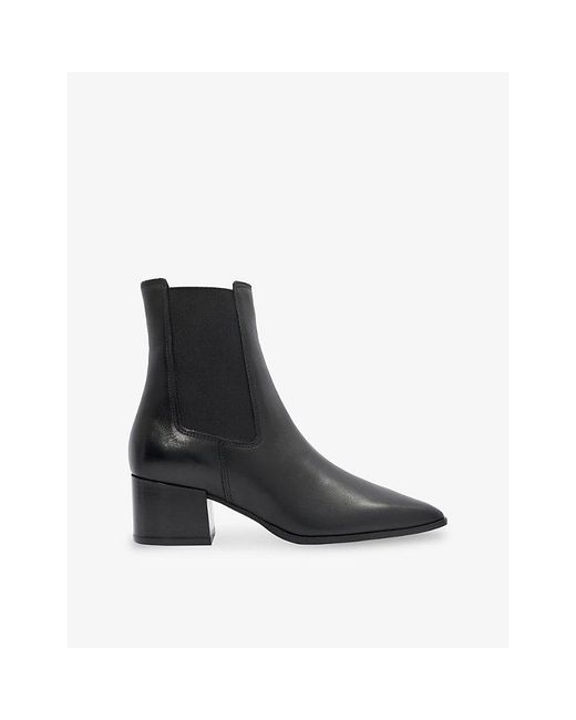 Dune Black Pimo Chisel Leather Chelsea Ankle Boots