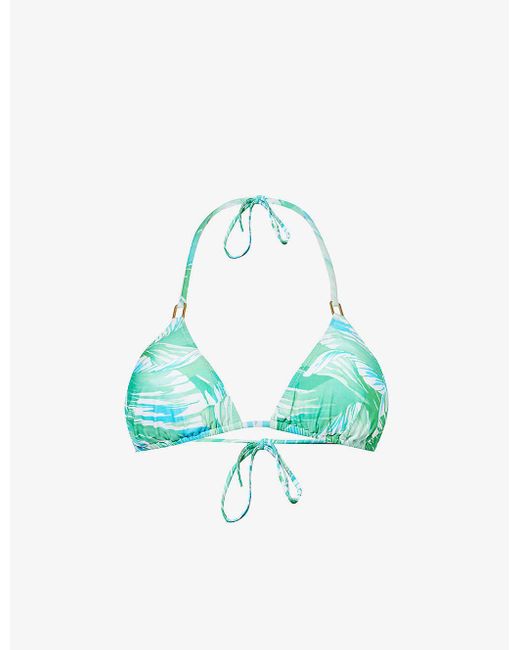 Melissa Odabash Blue Cancun Graphic-pattern Bikini Top
