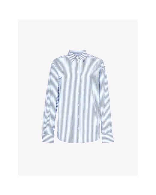Samsøe & Samsøe Blue Samadisoni Striped Recycled Cotton-blend Shirt