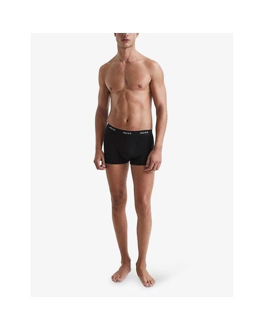 Reiss Black Pack Of Three Heller Stretch Cotton Boxers for men