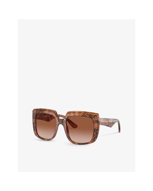 Dolce & Gabbana Brown Dg4414 Square-frame Acetate Sunglasses