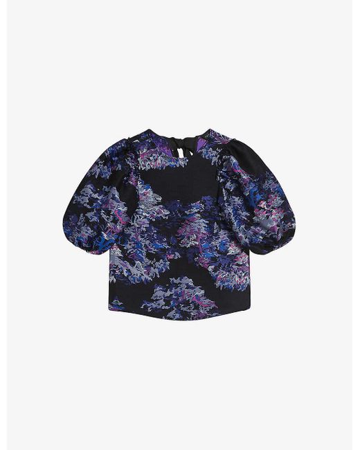 Ted Baker Blue Olliiey Abstract Jacquard Top
