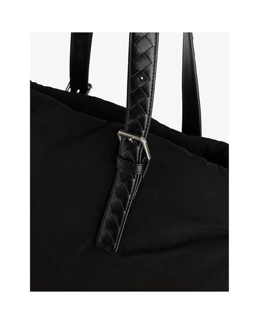 Bottega Veneta Black Logo-patch Faux-leather Tote Bag for men