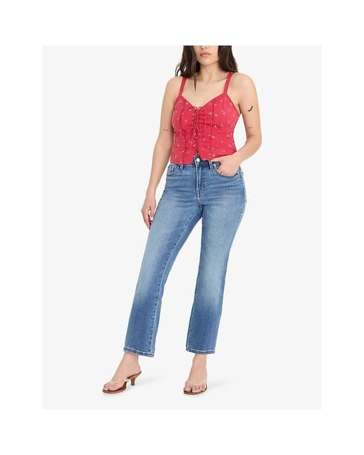 GOOD AMERICAN Blue Dolly's Joleans Straight-Leg Petite Denim Jeans