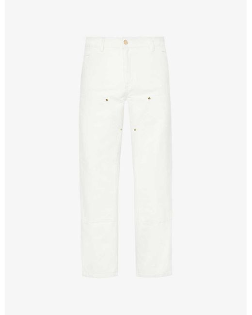 Carhartt White Double Knee Straight-leg Organic-cotton Jeans for men