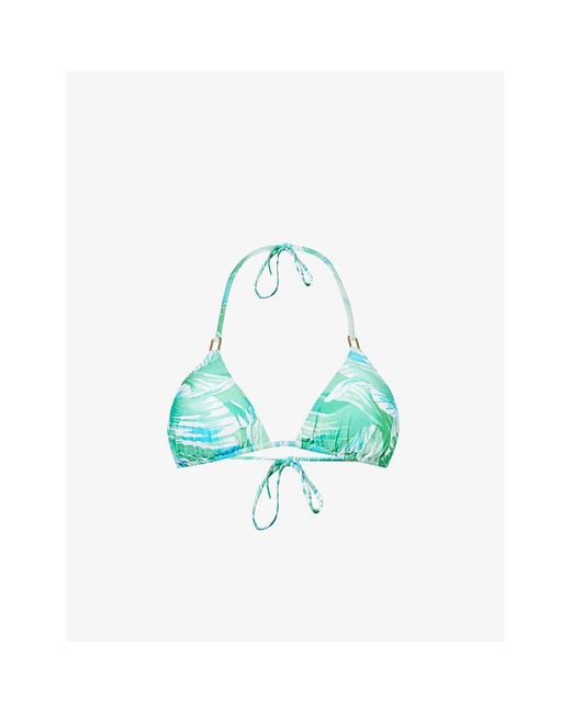Melissa Odabash Blue Cancun Graphic-pattern Bikini Top