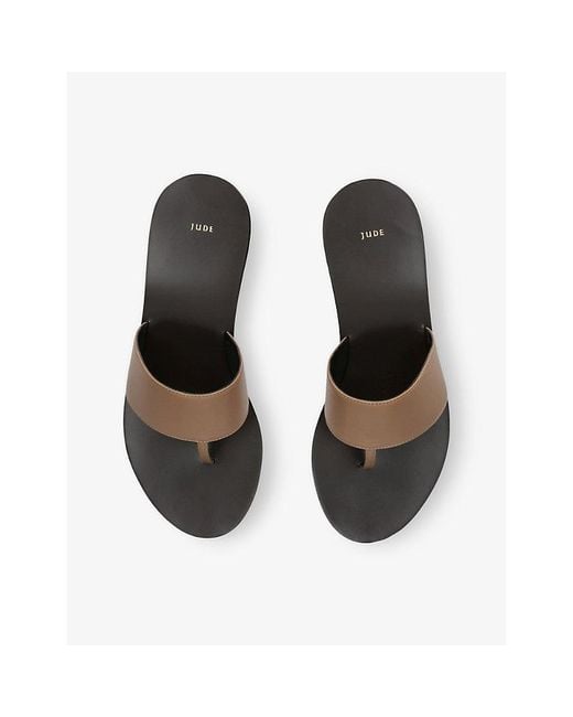 Jude Natural Lucille Leather Wedge Sandals