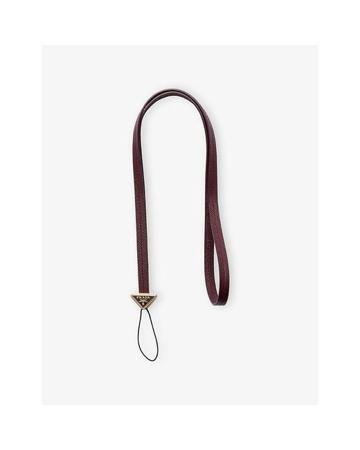 Prada Red Saffiano Leather Phone Holder Strap for men