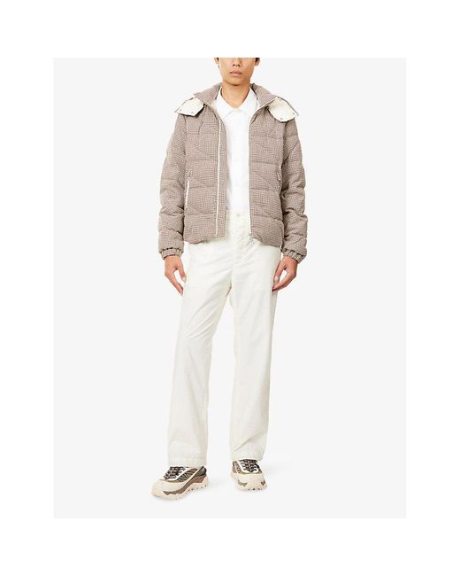 Moncler Multicolor Psyllos Houndstooth Wool And Cotton Blend Down Jacket for men