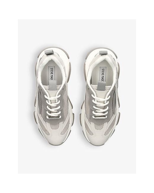 Steve Madden White Possession-e Logo-print Woven Low-top Trainers