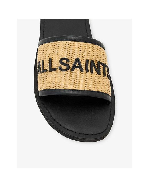 AllSaints Multicolor Hoxton Raffia Slides