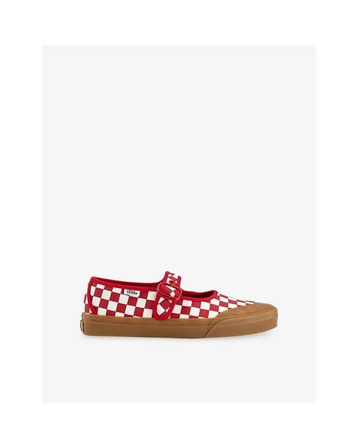 Vans Red Checkerboard Canvas Mary-Jane Shoes